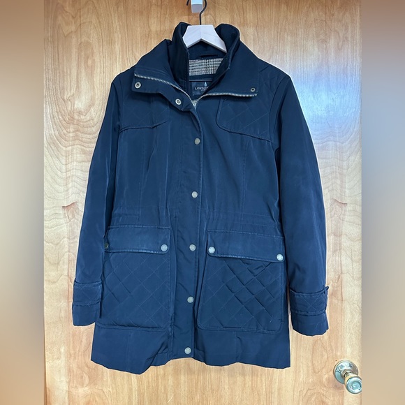 London Fog Women's Water-Resistant Hooded Anorak Coat in Black Size Medium - Picture 6 of 8